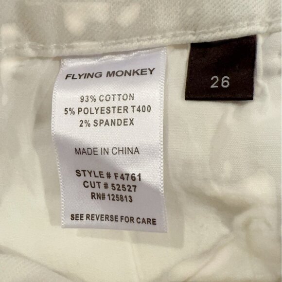 NWT Flying Monkey Denim Cotton Blend Medium High Raw Hem Flare Jeans - Picture 9 of 9